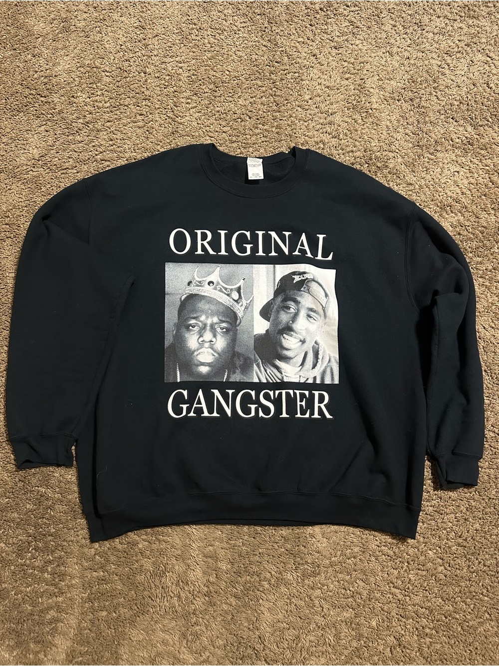 Vintage Hip Hop Biggie vs 2pac Original Gangster sweater 90s size 4xl